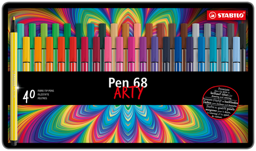 Viltstift Stabilo Pen 68/40 Arty Medium Assorti Blik À 40 Stuks
