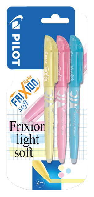 gracht Goed opgeleid zeker Markeerstift Pilot Frixion Soft Blauw, Geel, Roze In Blister |  Kantoorartikel | 635446 | Bruna