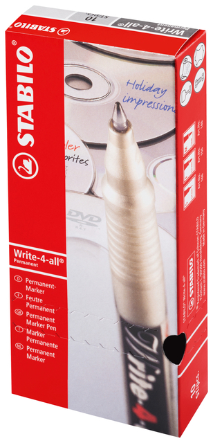 Viltstift Stabilo Write-4-All 166/46 Super Fijn Zwart