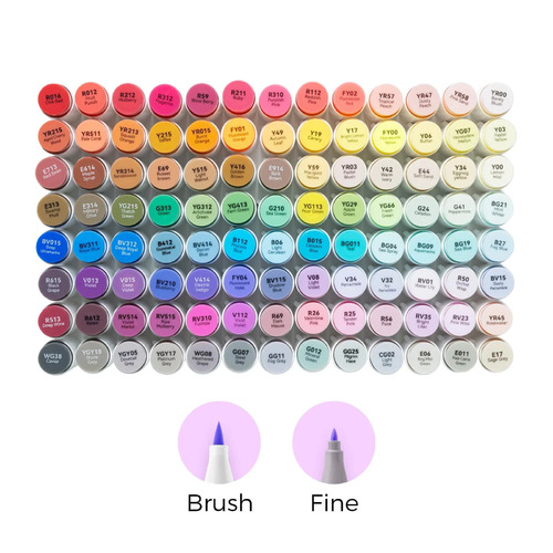 Ohuhu Honolulu B 104 kleuren Alcohol Art Markers Brush & Fine