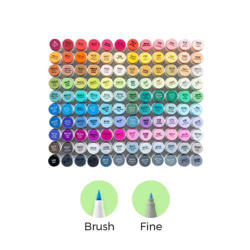 Ohuhu Honolulu B 120 kleuren Alcohol Art Markers Brush & Fine