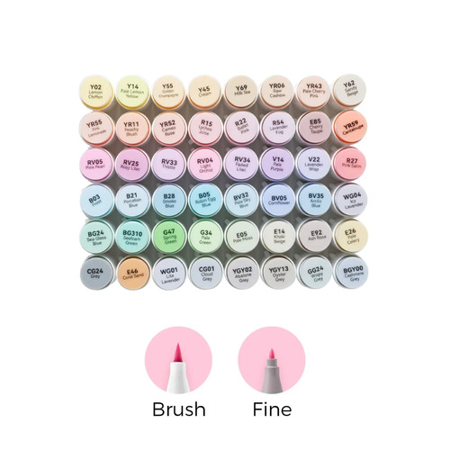 Ohuhu Honolulu B 48 kleuren Pastel Alcohol Art Markers Brush & Fine Sweetness