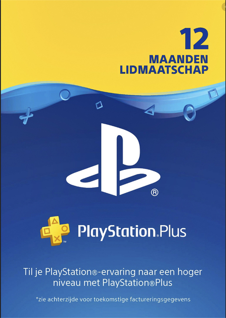Cadeaukaart Leeg Playstation Plus 12M