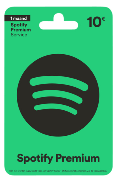 Cadeaukaart + Hangtag Spotify 10