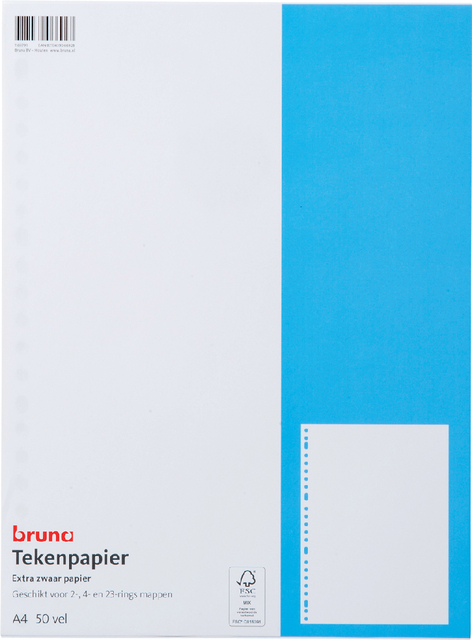 uitbreiden coupon Niet genoeg Interieur Bruna A4 23-Gaats Blanco Tekenpapier 50Vel | Kantoorartikel |  796463 | Bruna