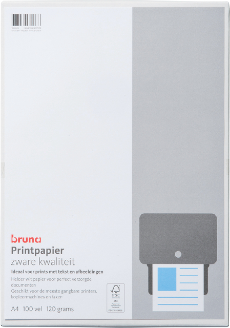 Inkjetpapier Fotopapier Bruna A4 120GR Wit 100Vel