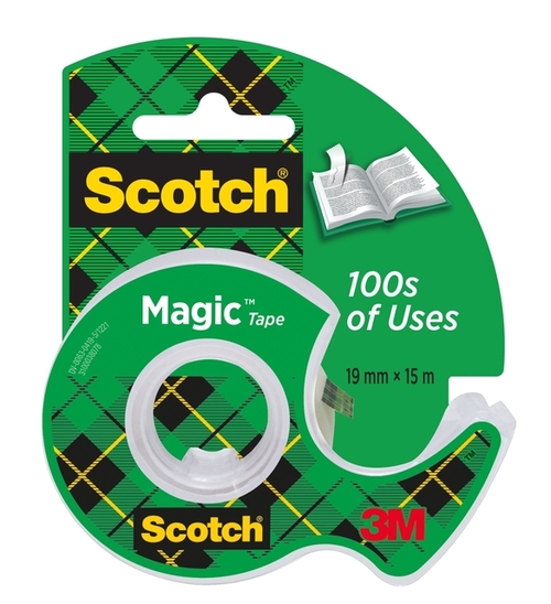 Plakband Scotch Magic 810 19MMX15M Onzichtbaar + Afroller