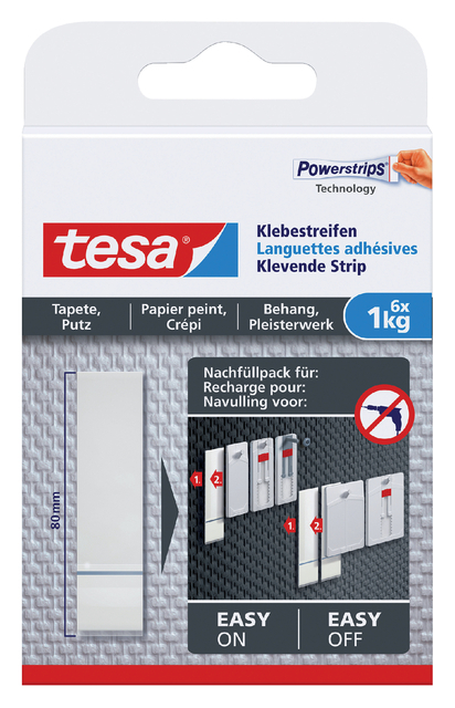 Kleefstrips Tesa® Behang & Pleisterwerk 1KG Wit 6 Stuks