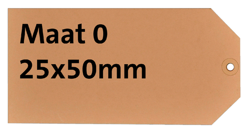 Label HF2 Nr0 200GR 25X50MM Chamois 1000Stuks