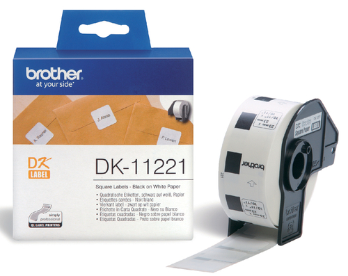 Etiket Brother DK-11221 Vierkant 23X23MM 1 Rol Á 1000 Stuks Wit