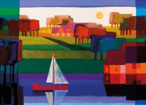 Puzzel - 1.000 stukjes - Herfst aan de waterkant - Ton Schulten