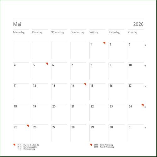 Blanco maandkalender 2026