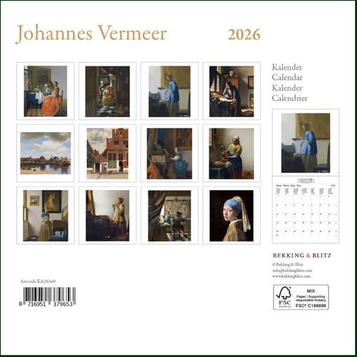 Vermeer mini maandkalender 2026