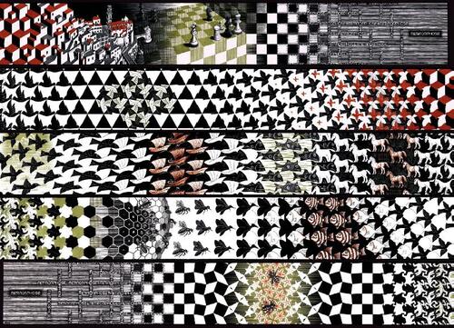 Puzzel 1.000 st Metamorphose lll M.C. Escher