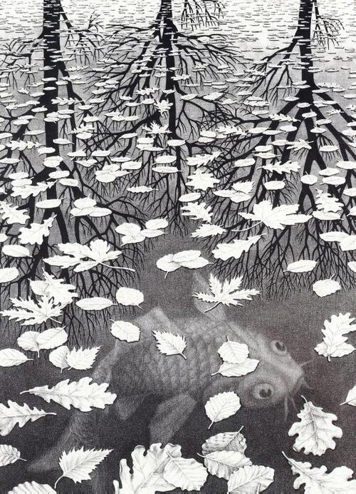 Puzzel 1.000 st Three Worlds M.C. Escher