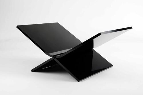 Boekenstandaard perspex middel design zwart