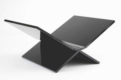 Boekenstandaard perspex middel design mat zwart