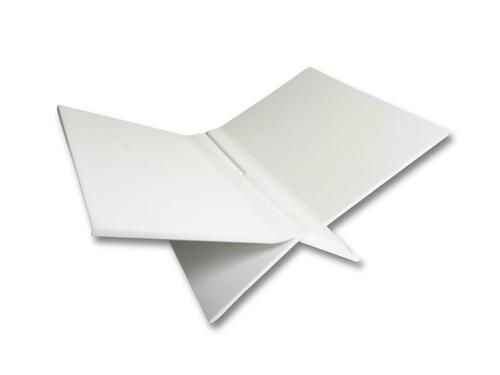 Boekenstandaard perspex middel design mat wit