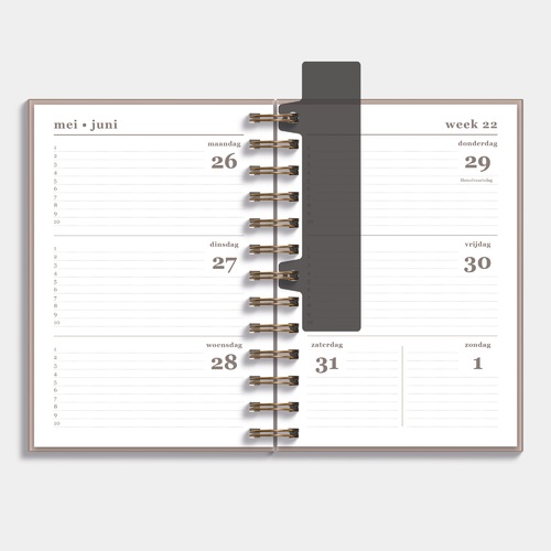 Agenda Spiraal Medium D1 25/26 Aquarel Bloemetjes
