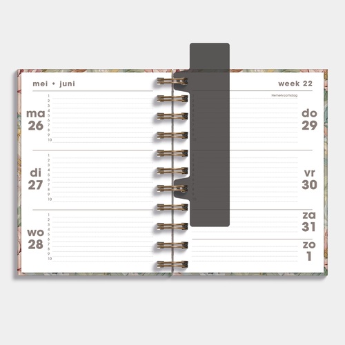 Agenda Spiraal A6 D2 25/26 Vintage Bloemen