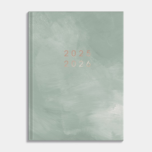 Agenda Pocket A6 D2 25/26 Verstructuur Grijsgroen