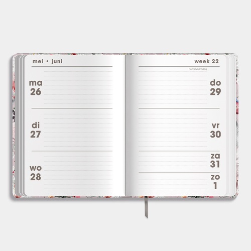 Agenda Soft Pocket A6 D5 25/26 Bloemen