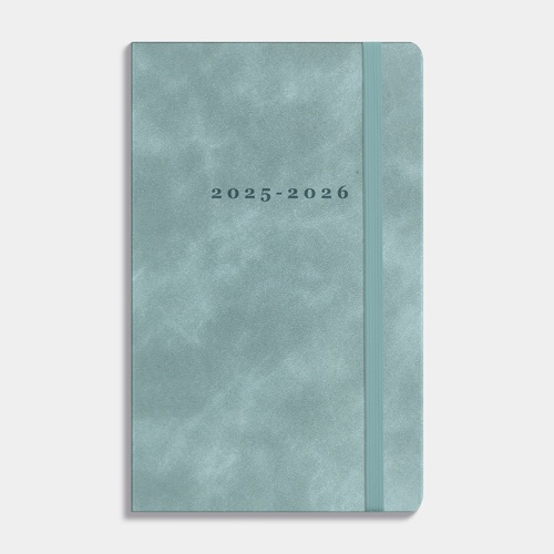 Agenda Pocket Deluxe D1 25/26 Suedelook Grijsgroen