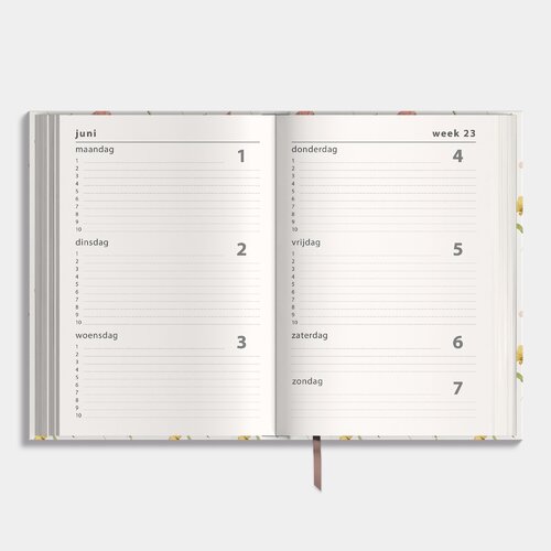 Luxe Schoolagenda 2026-2027 ±A5 Aquarel Wilde Bloemetjes
