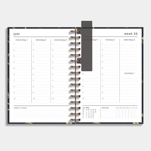 Docentenagenda 2026-2027 A5 Aquarel Wilde Bloemetjes