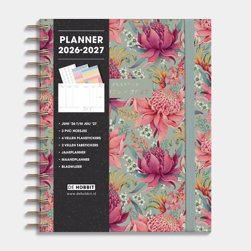 Luxe Weekplanner 2026-2027 A5+ Tropische Bloemen