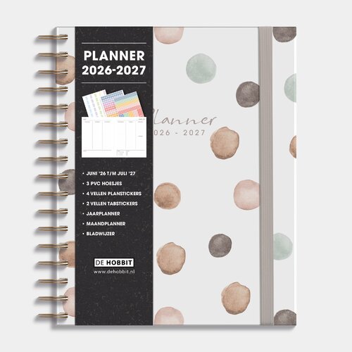 Luxe Weekplanner 2026-2027 A5+ Waterverf Stippen