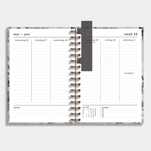 Agenda A5 Spiraal D1 25/26 Bloemen