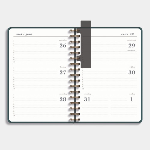 Agenda Luxe D1 25/26 Suedelook Pretolblauw