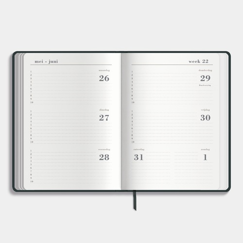 Agenda Luxe D2 25/26 Suedelook Grijs