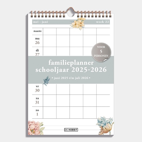 Fam. Planner Spiraal D2 25/26 Vintage bloem