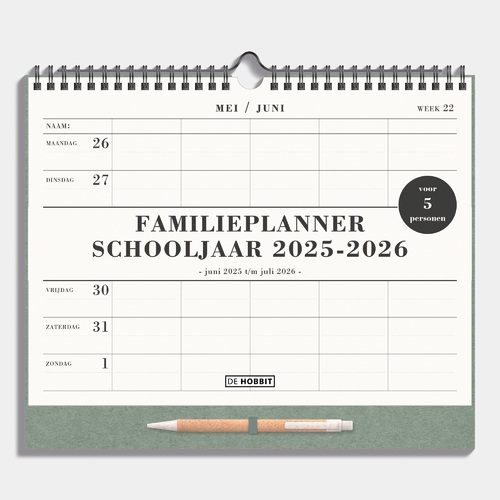 Fam. Planner Spiraal D3 25/26 Groen luxe