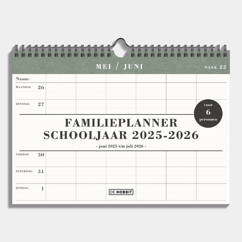 Fam. Planner Spiraal D6 25/26 Groen