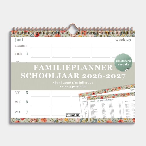 Familieplanner 2026-2027 A4+ Vintage Bloemen