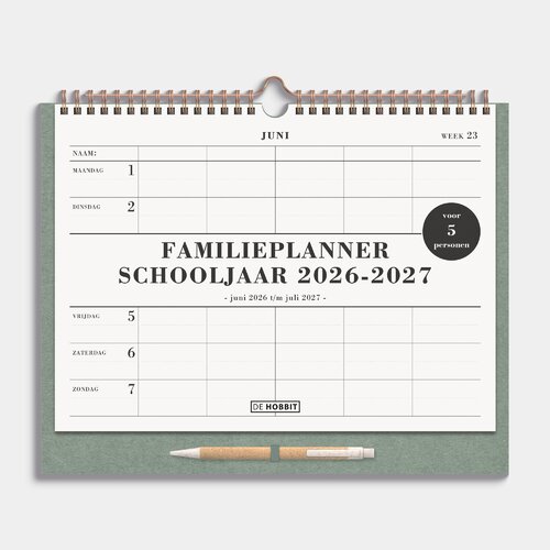 Familieplanner 2026-2027 A4+ Groen Luxe