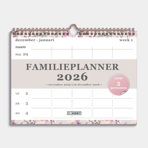 Familieplanner Spiraal 2026 A4 Kersenbloesem