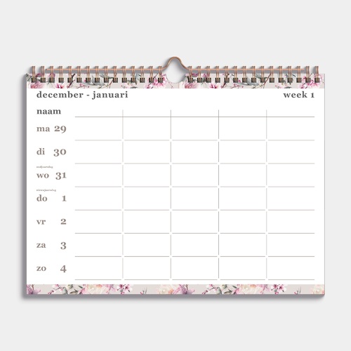 Familieplanner Spiraal 2026 A4 Kersenbloesem