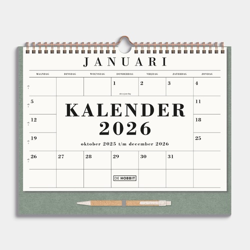 Maandkalender 2026 A4+ Groen