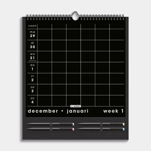Familieplanner Markers 2026 A3+ Zwart