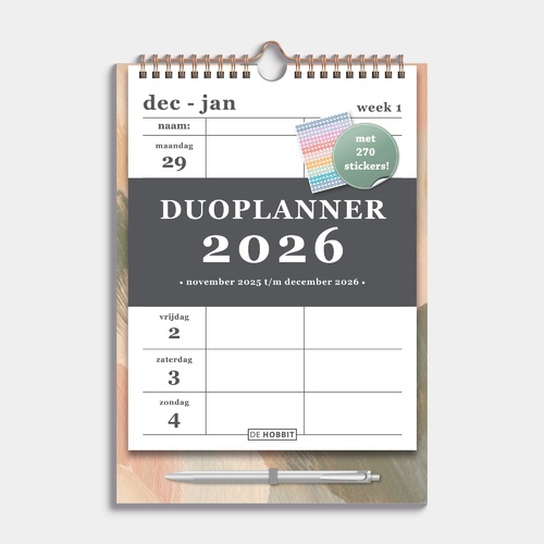 Duoplanner 2026 A4 Abstracte Verfstreken