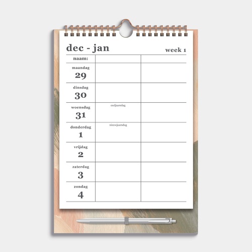 Duoplanner 2026 A4 Abstracte Verfstreken