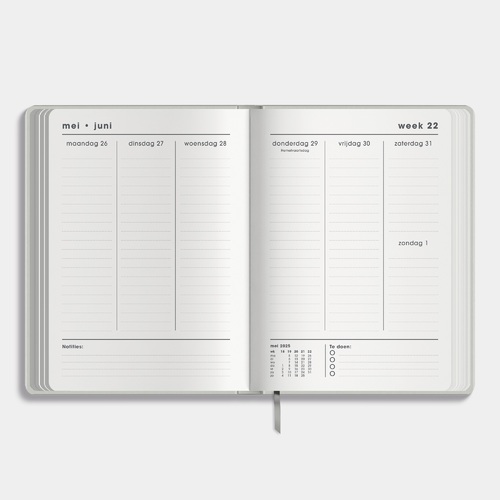Agenda A5 Flex 25/26 Washed kraft lichtgrijs