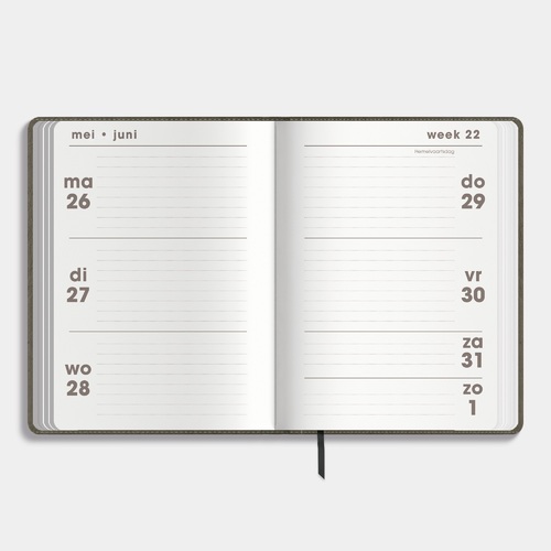 Pocket A6 Flex 25/26 Washed kraft donkergroen