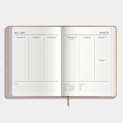 Flex Planner Medium D1 25/26 Washed kraft Bruin