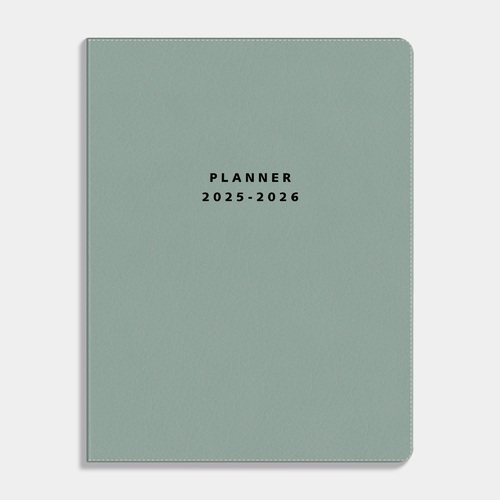 Flex Planner Medium D2 25/26 Lederlook Grijsgroen