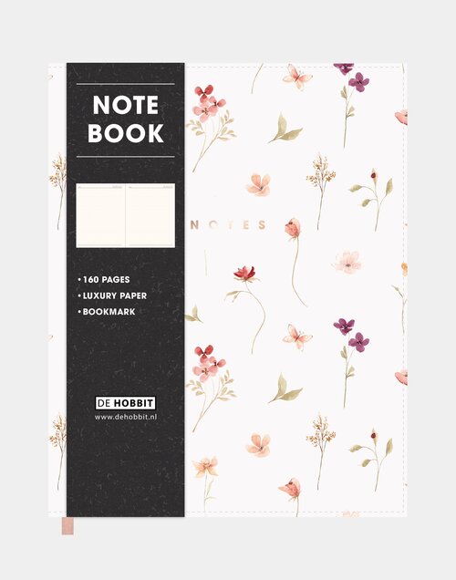 Notitieboek A5+ Washed Kraft Aquarel Bloemetjes